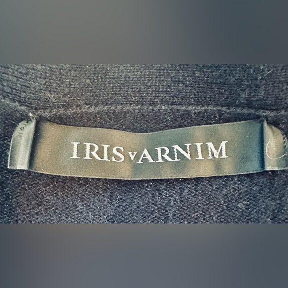 Iris Von Arnim Navy Cashmere Cardigan Duster Sz L Quiet Luxury Old Money Quality - Picture 12 of 16